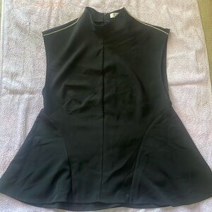 Velana Made in Europe black sleeveless peplum shirt size large